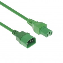 Cable alimentación IEC C14 - IEC C15 Verde