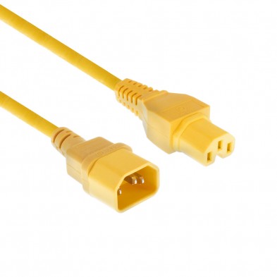 Cable alimentación IEC C14 - IEC C15 Amarillo