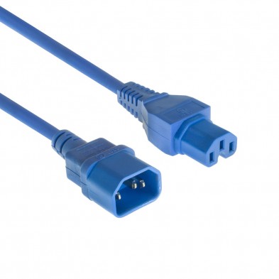 Cable alimentación IEC C14 - IEC C15 Azul