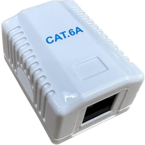 Roseta de Superficie sal. Lateral CON 1 RJ-45 CAT6A UTP tipo 110
