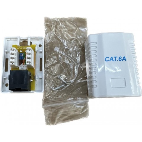 Roseta de Superficie sal. Lateral CON 1 RJ-45 CAT6A UTP tipo 110