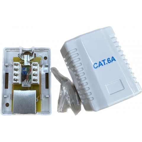 Roseta de Superficie sal. Lateral CON 1 RJ-45 CAT6A FTP tipo 110