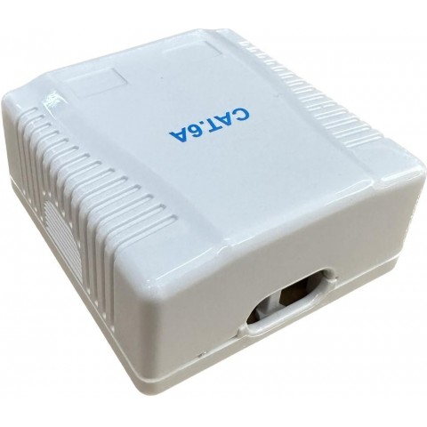 Roseta de Superficie sal. Lateral CON 2 RJ-45 CAT6A UTP tipo 110