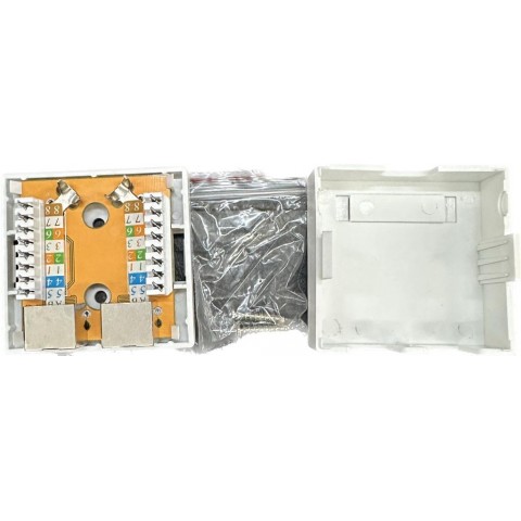 Roseta Superficie sal. Lateral CON 2 RJ-45 CAT6 FTP tipo 110