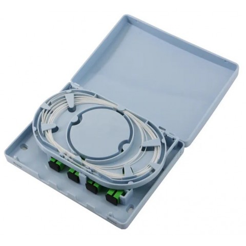 Caja F.O. de superficie PARA 4 adaptadores SC Simplex / LC Duplex