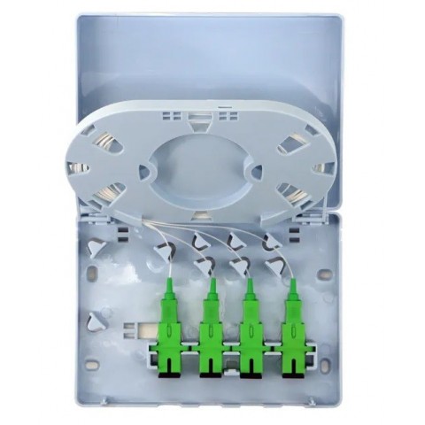 Caja F.O. de superficie PARA 4 adaptadores SC Simplex / LC Duplex