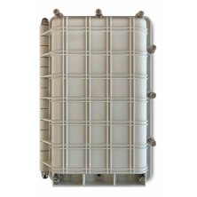 Caja empalme IP-68 Vertical F.O. para 96 fusiones. Puertos 6 max 21mm. 8 Caset. Tamaño 200x300x85 mm