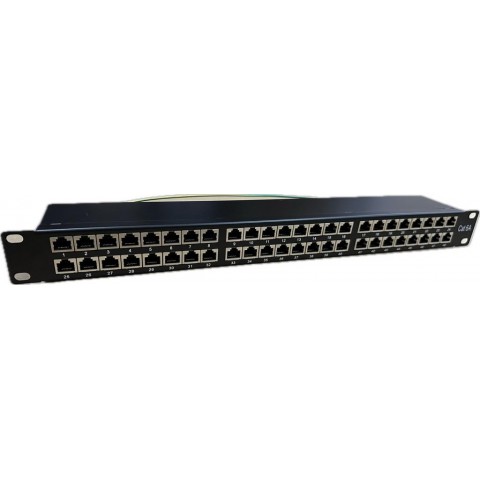 Patch Panel 1U x 48 puertos CAT6A FTP Negro
