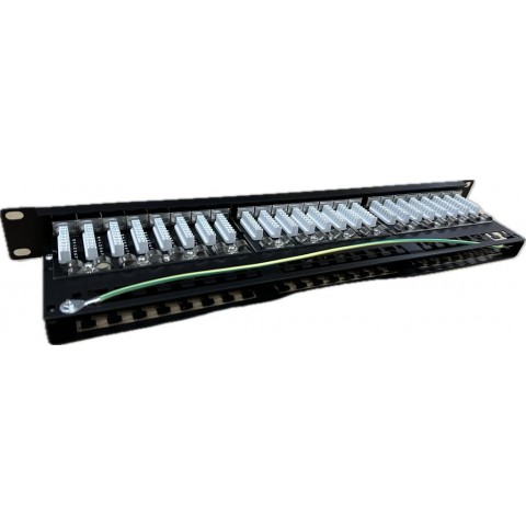 Patch Panel 1U x 48 puertos CAT6A FTP Negro