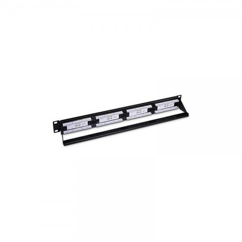 Patch Panel 1U x 24 puertos CAT6A UTP Negro con pasah. trasero