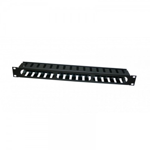 Pasahilo Metálico con Tapa 19" x 1U. x 60 Negro con Muescas