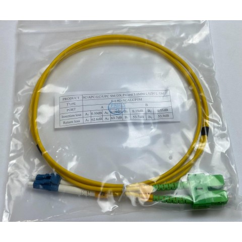 Latiguillo Monomodo 9/125 Duplex APC/UPC