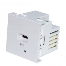 Modulo 45x45 con 1 Cargador USB-C (QC 3.0) Carga rápida. Blanco/4