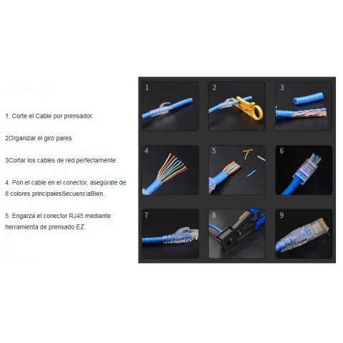 Conector RJ-45 MACHO CAT.7 FTP Hilo Pasante. Cantidad mínima. Bolsa de 100 unid.