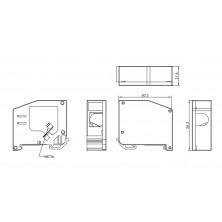 Adaptador de Carril DIN PLASTICO a 180º para 1 RJ45 Keystone + Tapa lateral