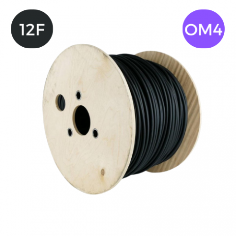 Cable F.O. 12 Fibras OM4 LSZH EXTERIOR Arm. Metal.