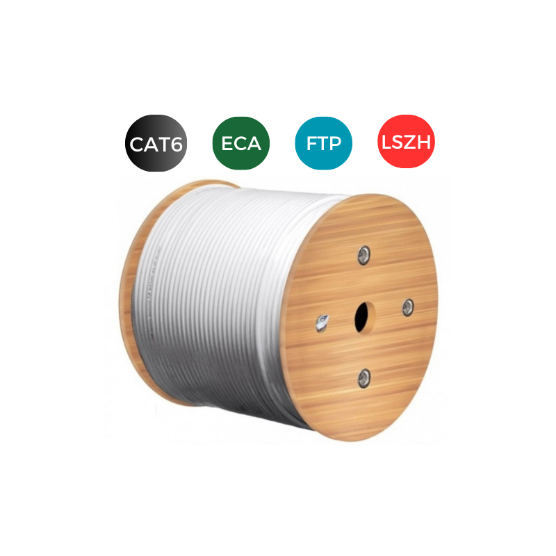 Cable CAT6. FTP LSZH CCA CPR Eca RIGIDO (Caja 305 mts). Color Blanco