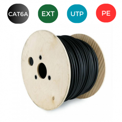 Cable CAT6A. UTP EXTERIOR RIGIDO. Bobina de 500 metros