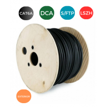 Cable CAT6A. S/FTP RIGIDO EXTERIOR Dca Doble capa. Bobina de 500 metros