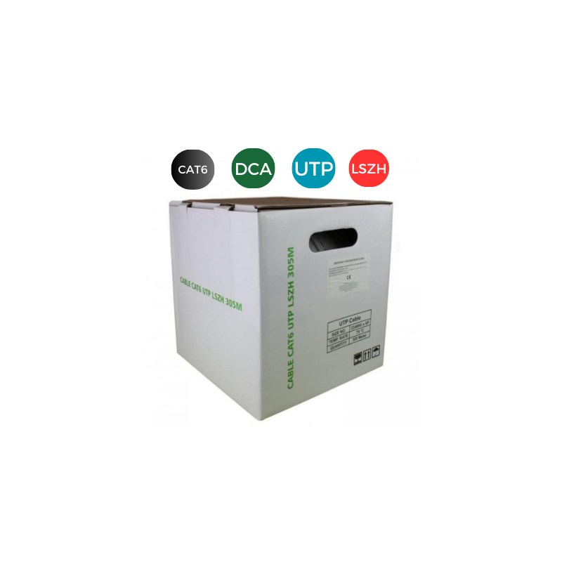 Cable CAT6. UTP LSZH CCA Dca RIGIDO (Caja 305 mts) BLANCO