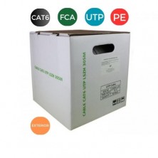 Cable CAT6. UTP EXTERIOR Cobre PE RIGIDO Fca. Caja 305 mts Negro