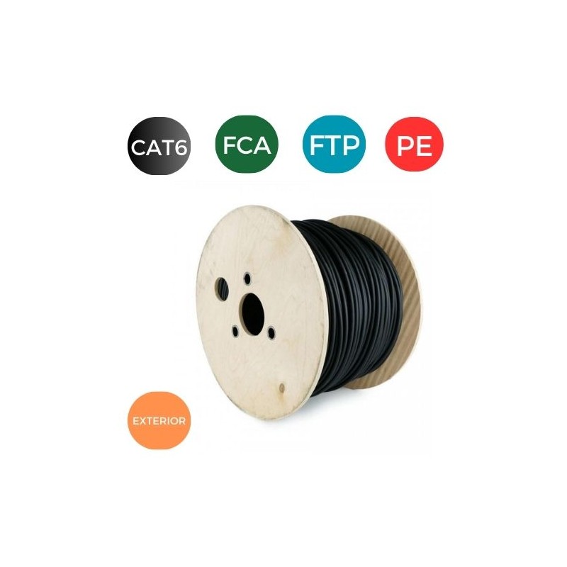 Cable CAT6. FTP EXTERIOR PE RIGIDO (Caja 305 mtrs) Negro