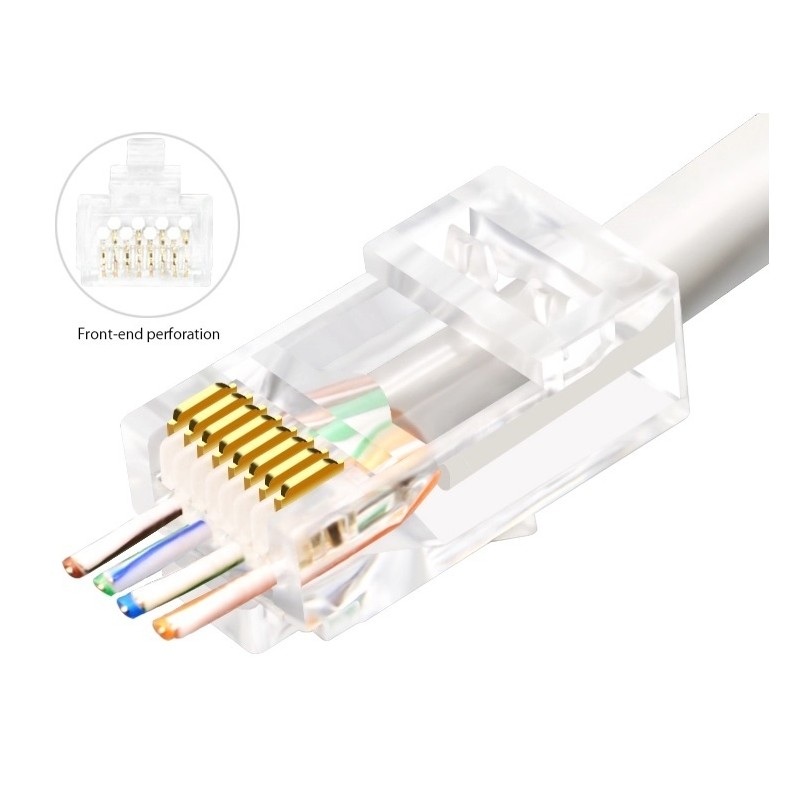 Conector RJ-45 MACHO CAT.6A UTP EZ PASANTE