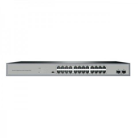 Switch 24 Puertos GIGABIT para RACK 19" 10/100/1000 Mbps + 2 SFP Giga y No gestionable