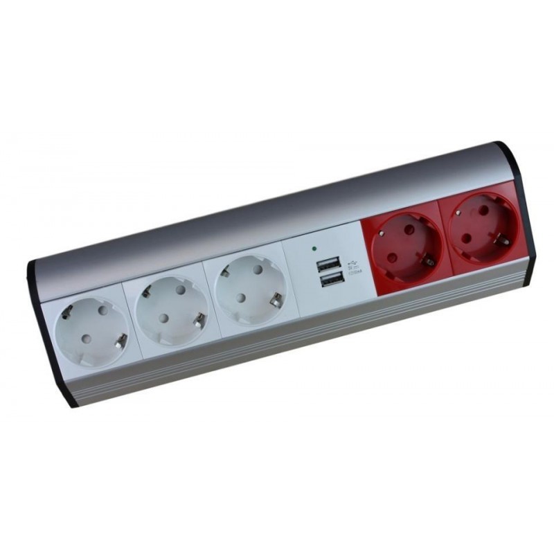 Perfil para SOBREMESA de 6 mecanismos de 45x45 útiles