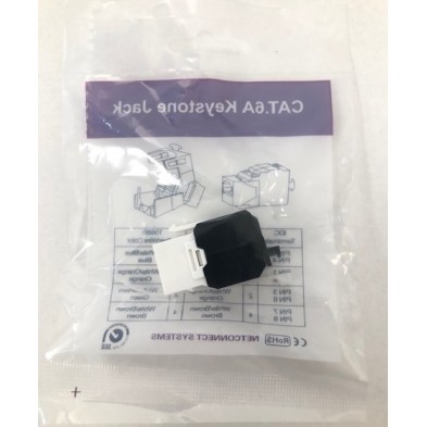 Conector RJ-45 Hembra CAT 6A UTP tipo 3M NEGRO 180
