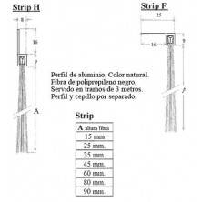 Tira de cepillo + perfil de 3 metros