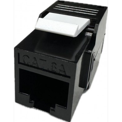Conector RJ-45 Hembra CAT 6A UTP tipo 3M NEGRO 180º Keystone (Grimpado sin Herramienta)