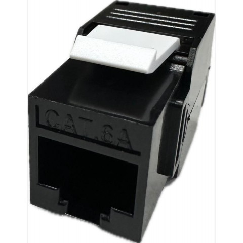 Conector RJ-45 Hembra CAT 6A UTP tipo 3M NEGRO 180º Keystone (Grimpado sin Herramienta)