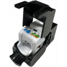 Conector RJ-45 Hembra CAT6A UTP tipo 3M NEGRO 180º Keystone (Grimpado sin Herramienta)