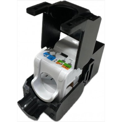 Conector RJ-45 Hembra CAT6A UTP tipo 3M NEGRO 180º Keystone (Grimpado sin Herramienta)