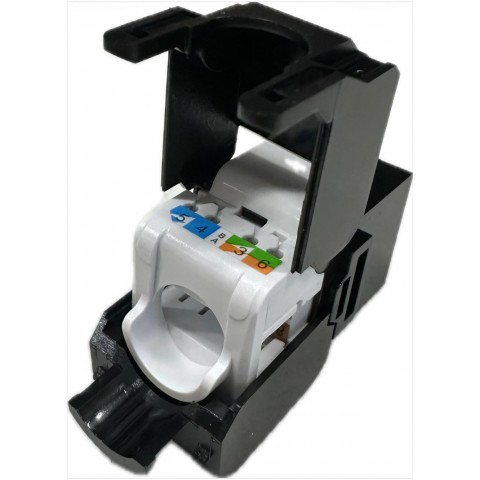 Conector RJ-45 Hembra CAT6A UTP tipo 3M NEGRO 180º Keystone (Grimpado sin Herramienta)