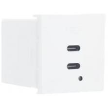 Modulo 45x45 con 2 Cargadores USB C+C (65W). Blanco/4