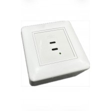 KIT Caja superficie 80x80 + Marco de superficie 45x45 + 1 unid. placa con 2 Cargadores USB C+C (5V/4.2A)