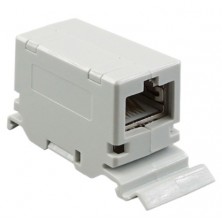 Adaptador RJ-45 H-H CAT6A FTP para carril DIN