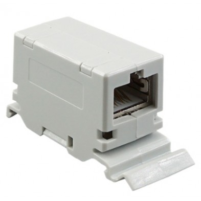 Adaptador RJ-45 H-H CAT6A FTP para carril DIN
