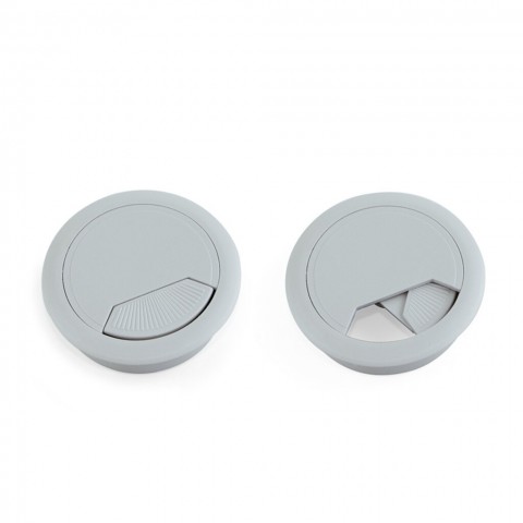 Pasacable para mesa o suelo 60x70 H22 - ABS. BLANCO