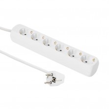 Base de 6 Enchufes SIN interruptor Blanca o Negra