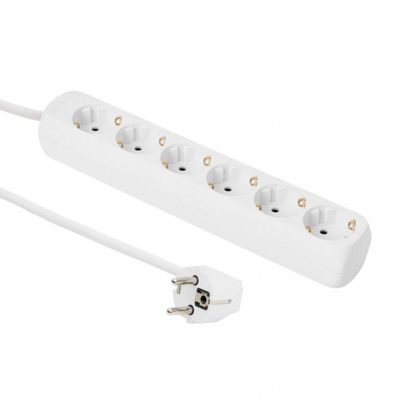 Base de 6 Enchufes SIN interruptor Blanca o Negra