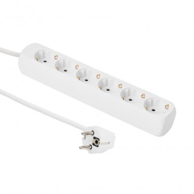 Base de 6 Enchufes SIN interruptor Blanca o Negra