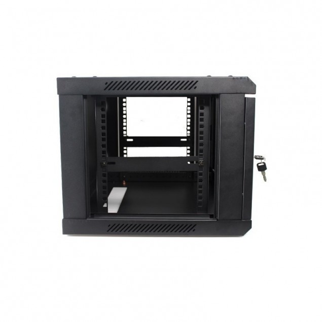 RACK Mural de 19" x 9U x 450. Laterales desmontables. Color Negro