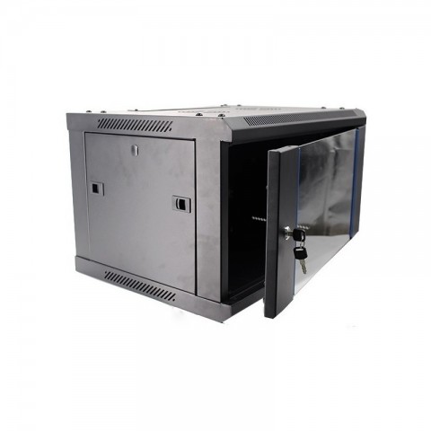 RACK Mural de 19" x 9U x 450. Laterales desmontables. Color Negro