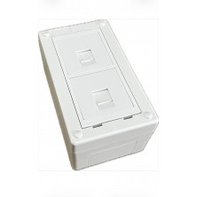 KIT Caja de mecanismos de 1 elemento CON + Placa adaptadora + 2 unid. placa de 45x45 para 1 RJ45