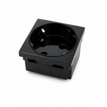 Schuko de 45x45 45º con protección NEGRO