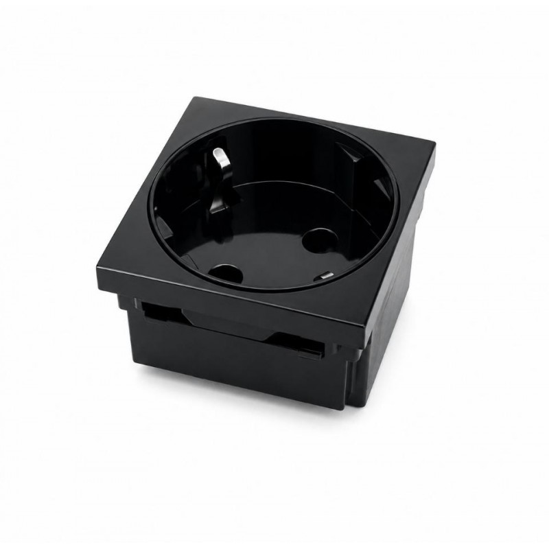 Schuko de 45x45 45º con protección NEGRO