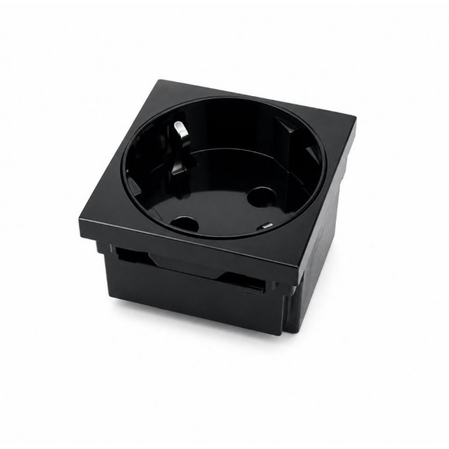 Schuko de 45x45 45º con protección NEGRO
